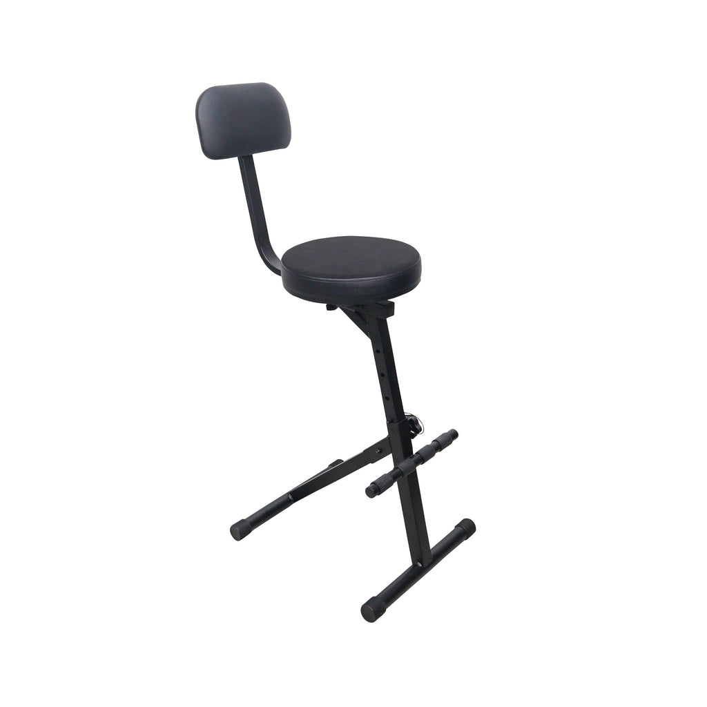 Portable Folding AV Operator DJ Keyboard Drum Height Adjustable Throne Chair with 13 in. Velvet Padded Cushion