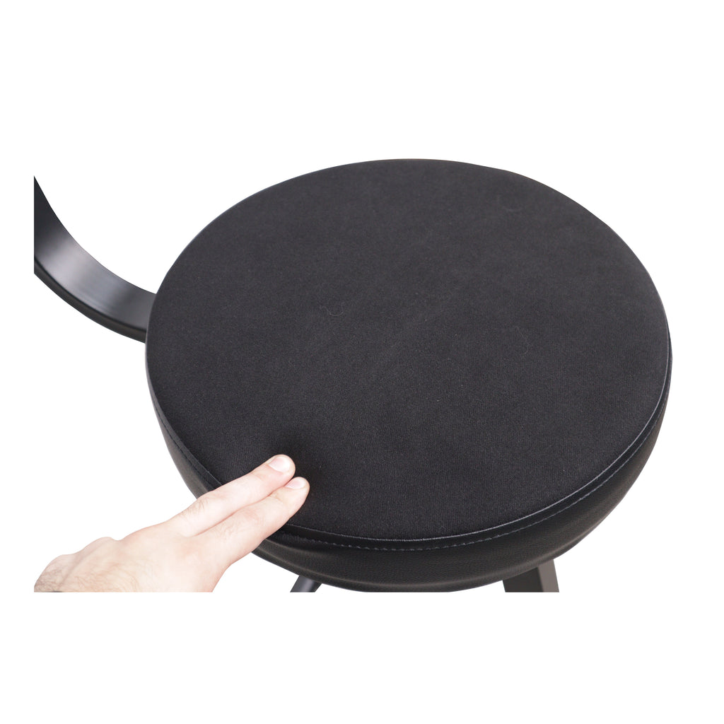 Portable Folding AV Operator DJ Keyboard Drum Height Adjustable Throne Chair with 13 in. Velvet Padded Cushion
