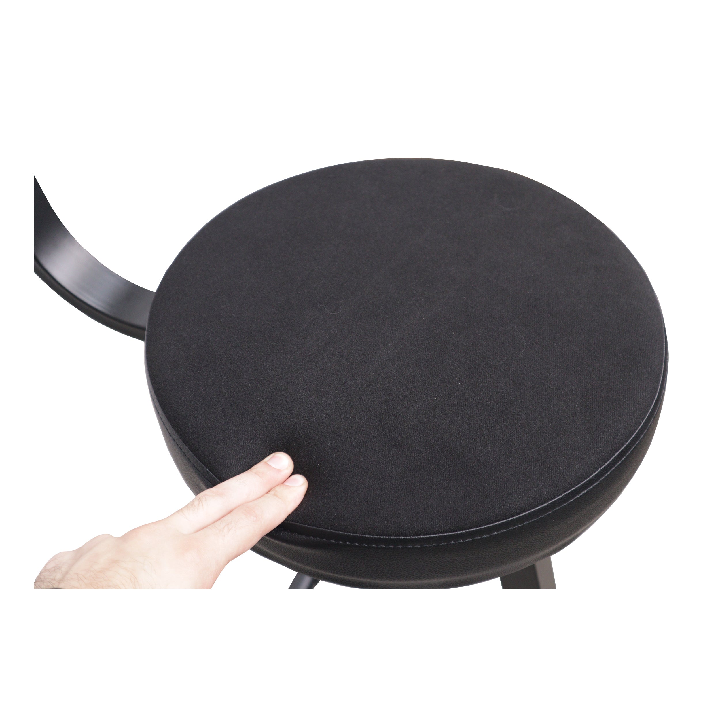 Portable Folding AV Operator DJ Keyboard Drum Height Adjustable Throne Chair with 13 in. Velvet Padded Cushion