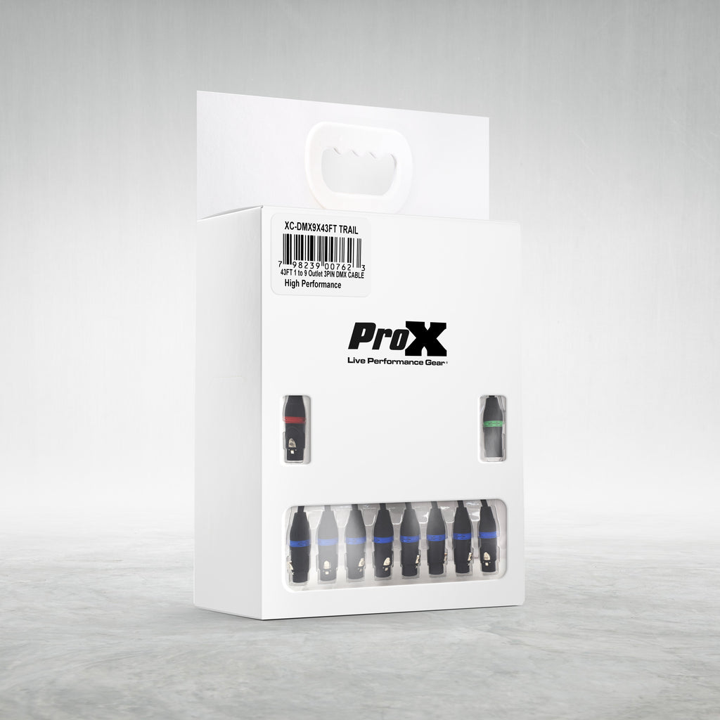XC-DMX9X43FT TRAIL – 43FT 3-Pin DMX Cable w/ 9 Breakouts