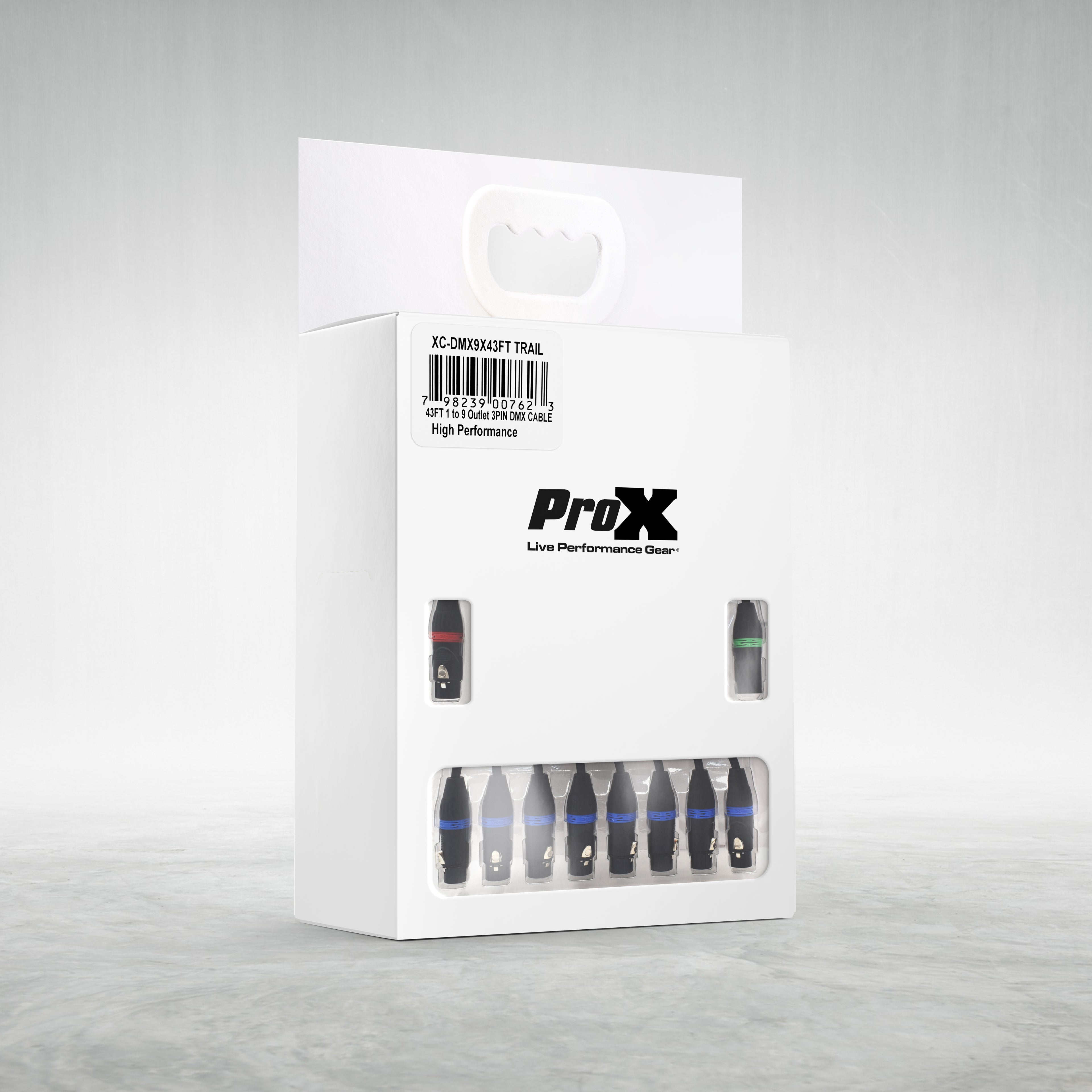 XC-DMX9X43FT TRAIL – 43FT 3-Pin DMX Cable w/ 9 Breakouts