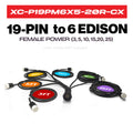 19 PIN to 6 Edison Female  Power 3, 5, 10, 15, 20, 25 ft
