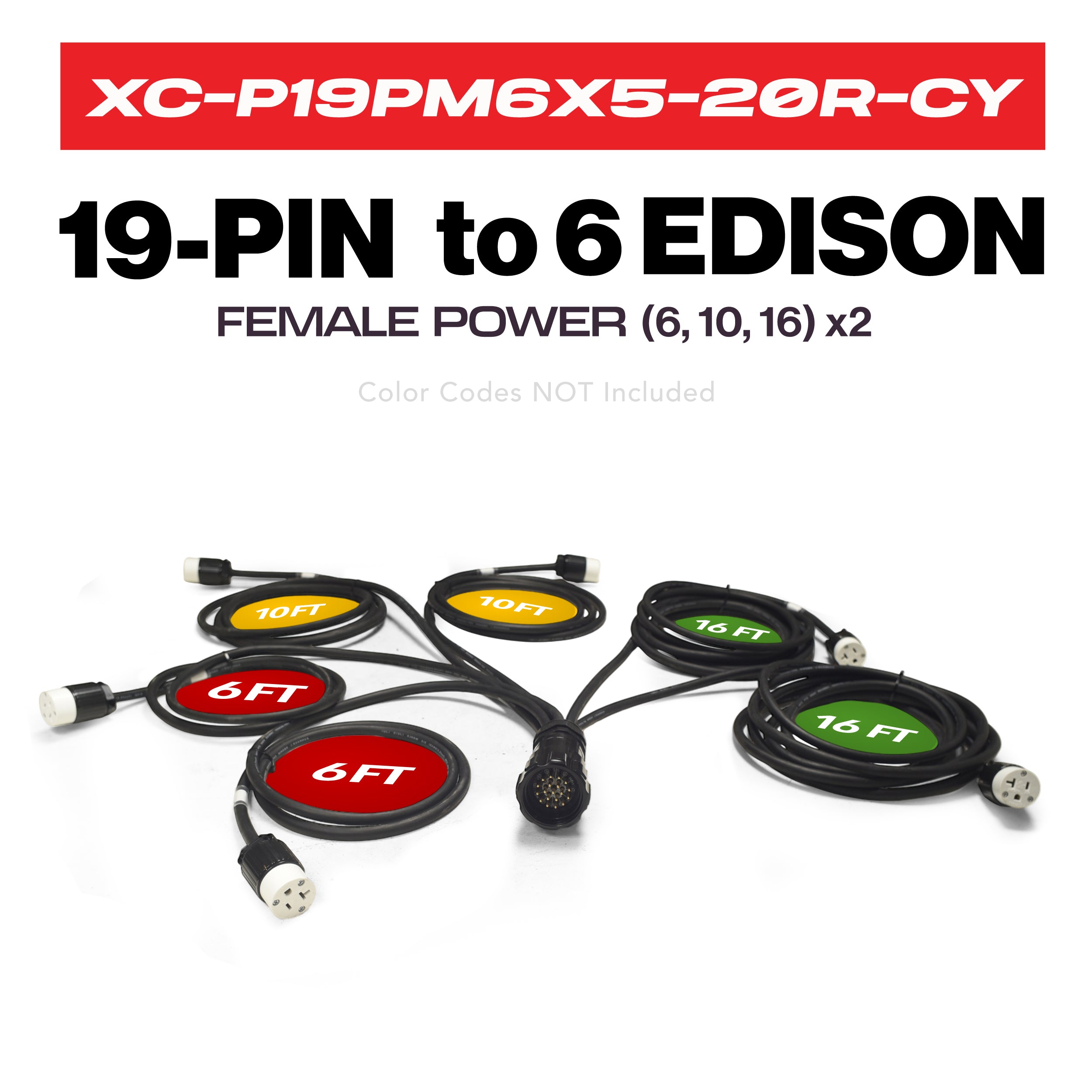 19 PIN to 6 Edison Female Power