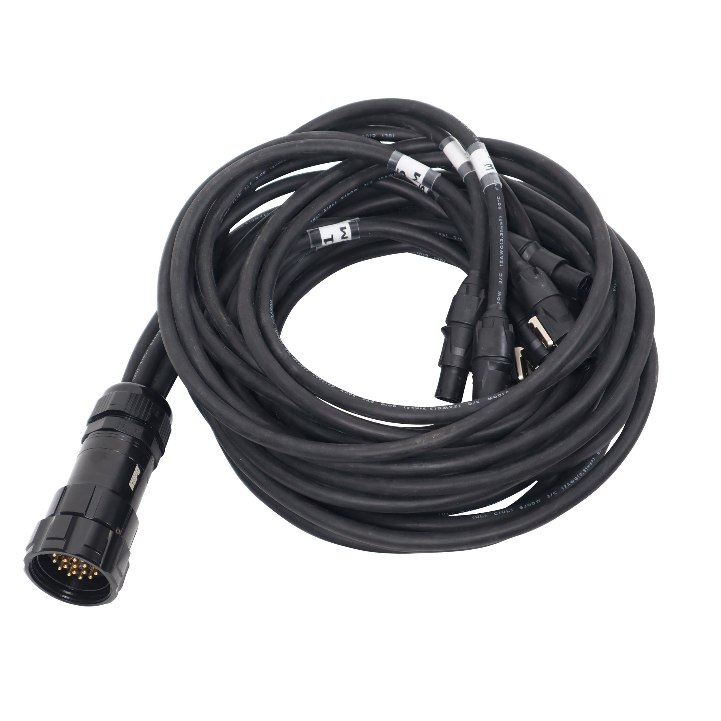 19-Pin Kupo WPS-5219LM to 6x Rean True1 2x 6ft 2x 10ft 2x 16ft SJOOW - 12AWG