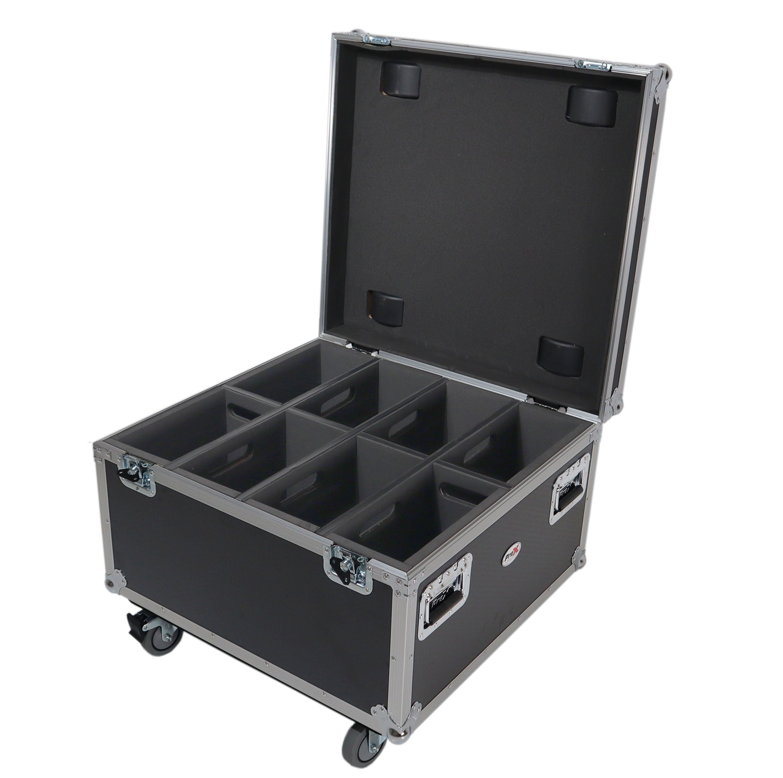 Par Can Universal Utility Case 4" Wheels Will Hold 4 of 12" x12"  Large or 8  of 12" x 5.5" Slim LED Par Lights